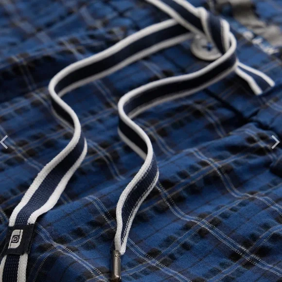 TODD SNYDER X FOOTJOY SEERSUCKER PLAID TRAVELER SHORT IN NAVY PLAID Medium - Picture 10 of 10